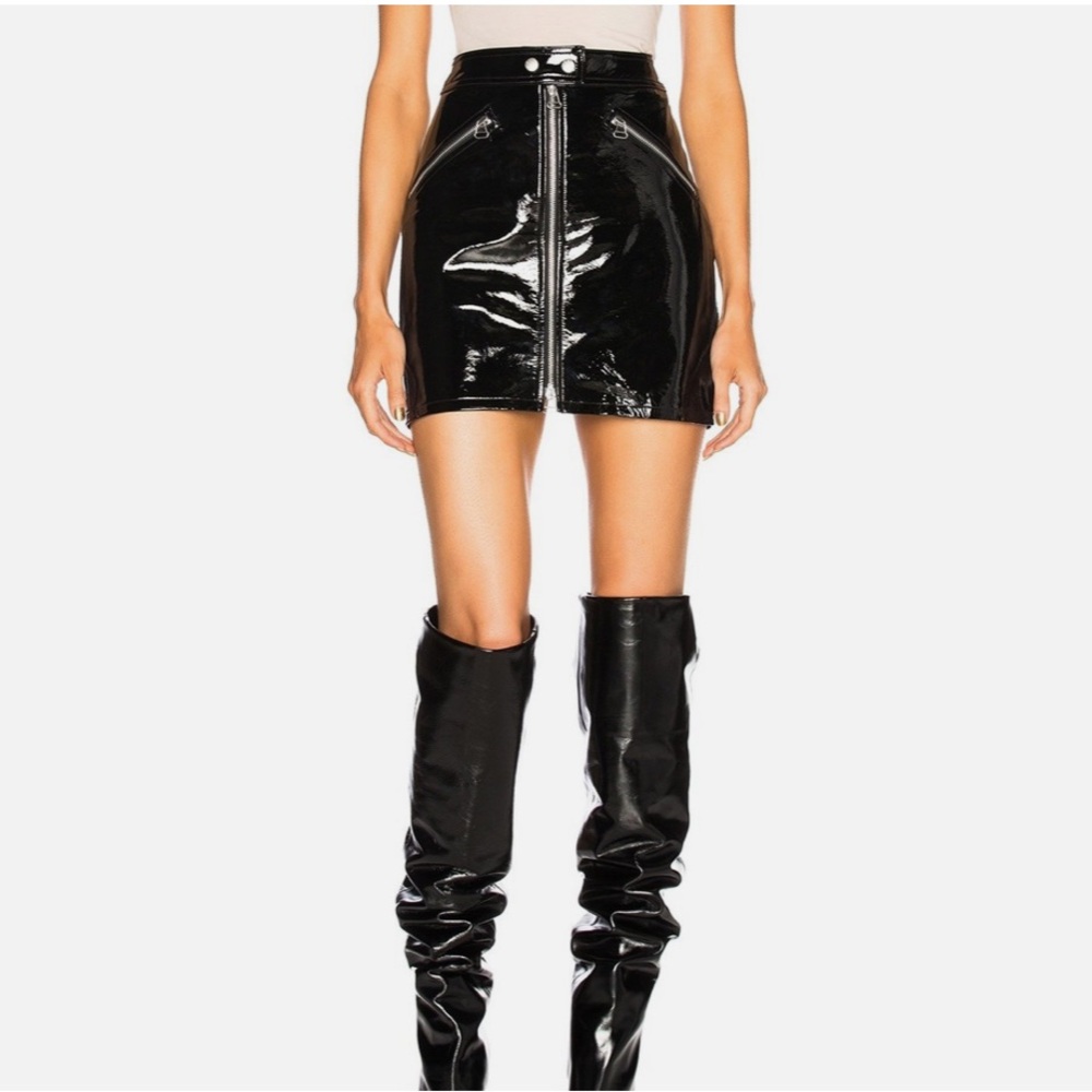 Rag & Bone Racer Black mini skirt in Patent Leather